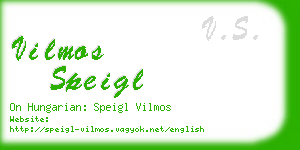 vilmos speigl business card